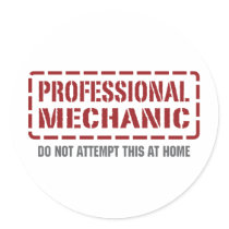 Professional Mechanic Round Sticker