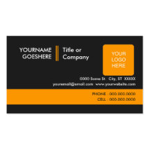 professional orange 2 business cards
