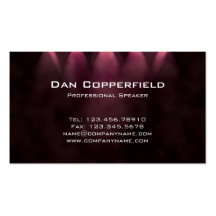 Professional Speaker Spotlight Business Card Red