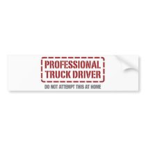 Professional Truck Driver Bumper Sticker