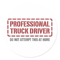 Professional Truck Driver Round Sticker