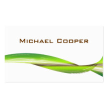 Professional Wave Business Card Green White