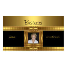 Profile Business Card Gold on Gold Black Add Photo
