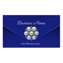 Profile Card Business Rich Blue Velvet Pearls Business Card