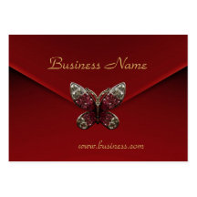 Profile Card Business Rich Red Velvet Butterfly Business Cards