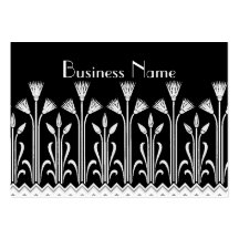 Profile Card Vintage Victorian Pattern Black White Business Card Template