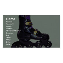 Profile of in-line skates shoe business card