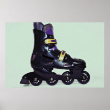 Profile of in-line skates shoe poster