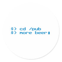 Programmer Beer - Geek, Nerd, Gamer, Gaming Round Sticker