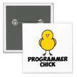 Programmer Chick Pinback Button