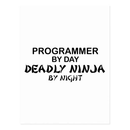 Programmer Deadly Ninja by Night Postcard