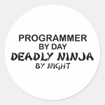 Programmer Deadly Ninja by Night Stickers