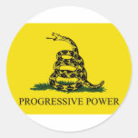Progressive Power Round Sticker