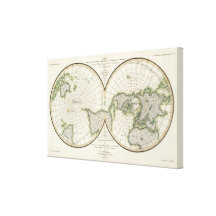 projection showing magnetic declination stretched canvas print