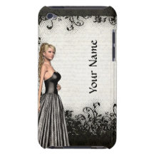 Prom girl in a black dress barely there iPod cover