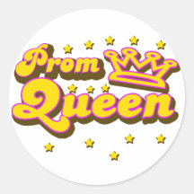 Prom Queen Round Sticker