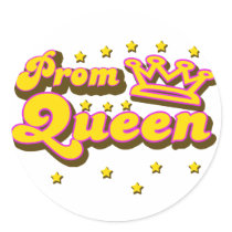 Prom Queen Round Sticker
