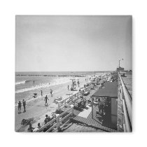 Promenade and beach B&W elevated view magnets