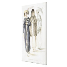 Promenade dresses, fashion plate from Ackermann's Canvas Print