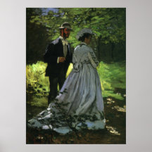 Promenaders by Monet, Vintage Impressionism Art Poster