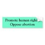 Promote human rights:Oppose abortion Bumper Sticker