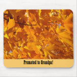 Promoted to Grandpa! mousepad Orange Leaves gifts
