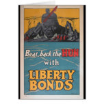 Propaganda Poster "Beat Back the Hun" WWI cards