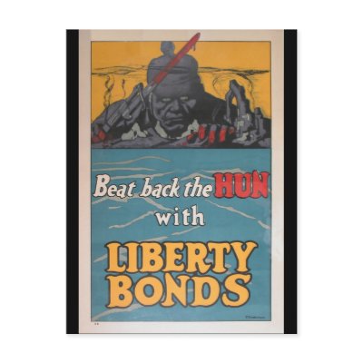 Propaganda Poster "Beat Back the Hun" WWI Postcards by harlowandcompany