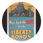 Propaganda Poster "Beat Back the Hun" WWI stickers