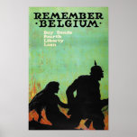 Propaganda Poster "Remember Belgium" WWII posters