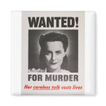 Propaganda Poster "Wanted for Murder" WWII Fridge Magnet