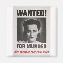 Propaganda Poster "Wanted for Murder" WWII Fridge Magnet