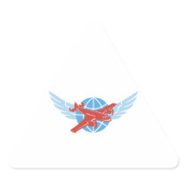 Propeller Aeroplane Wings Globe Retro
