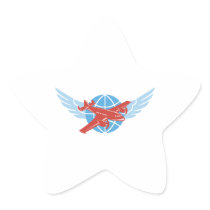Propeller Aeroplane Wings Globe Retro