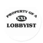 Property of a LOBBYIST stickers