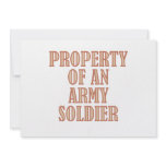 Property of an Army Soldier (tan) invitations