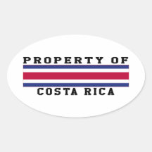 Property Of Costa Rica Oval Sticker