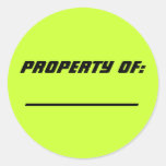 PROPERTY OF:, ----------------, ---------------- STICKERS