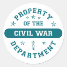 Property of the Civil War Department Round Stickers