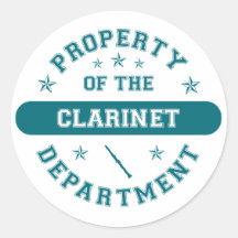 Property of the Clarinet Department Round Stickers