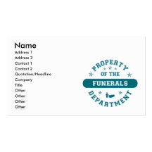 Property of the Funerals Department Business Card