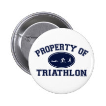Property of Triathlon t-shirts Pinback Buttons