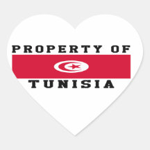Property Of Tunisia Heart Sticker