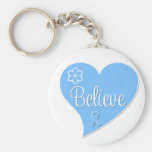 Prostate Cancer Believe Heart Keychains
