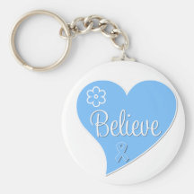 Prostate Cancer Believe Heart Keychains