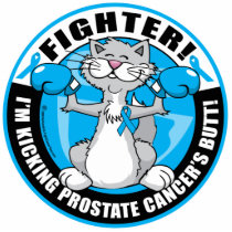 Prostate Cancer Cat Fighter Acrylic Cut Out
