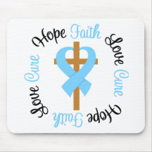 Prostate Cancer Faith Hope Love Cross Mouse Mat