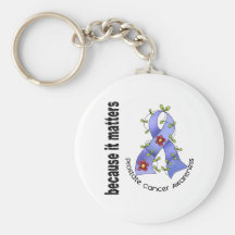 PROSTATE CANCER Flower Ribbon 3 Keychains