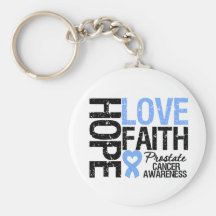 Prostate Cancer Hope Love Faith Key Chains