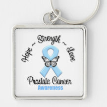 Prostate Cancer Hope Strength Love Keychains